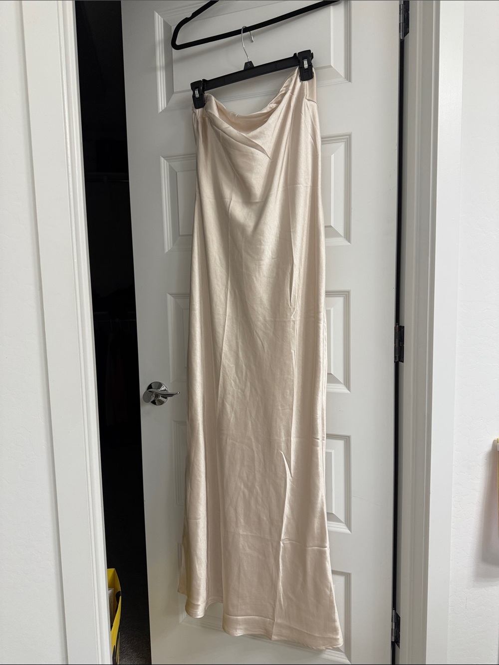 Elegant Cream Bias-Cut Maxi Skirt